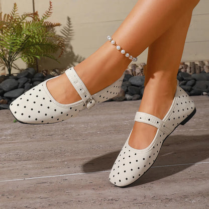 Women's Buckle Strap Mary Jane Flats
