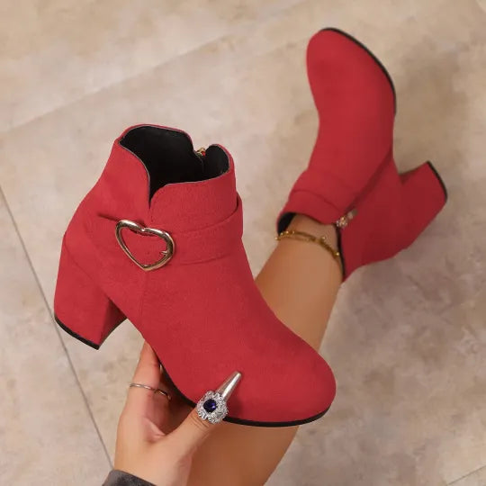 Women's Chunky Heel Side-Zip Boots