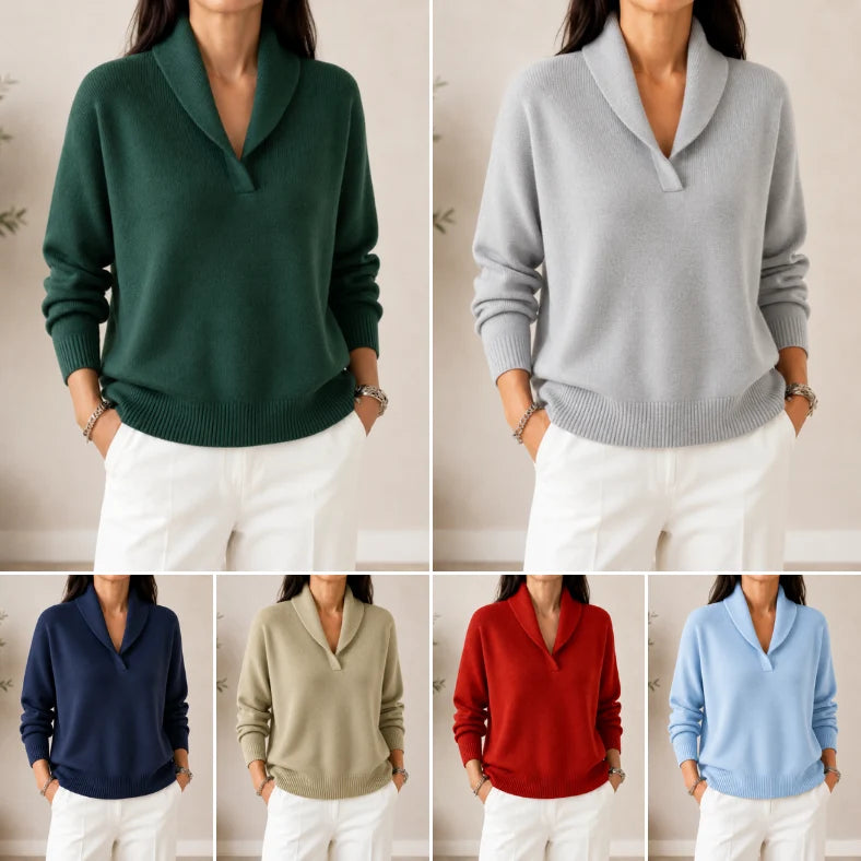 Women's Relaxed V-Neck Knit Jumper