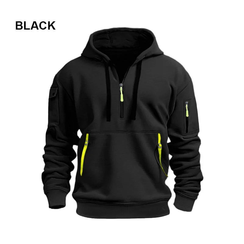 Men's Half Zip Hooded Sweatshirt
