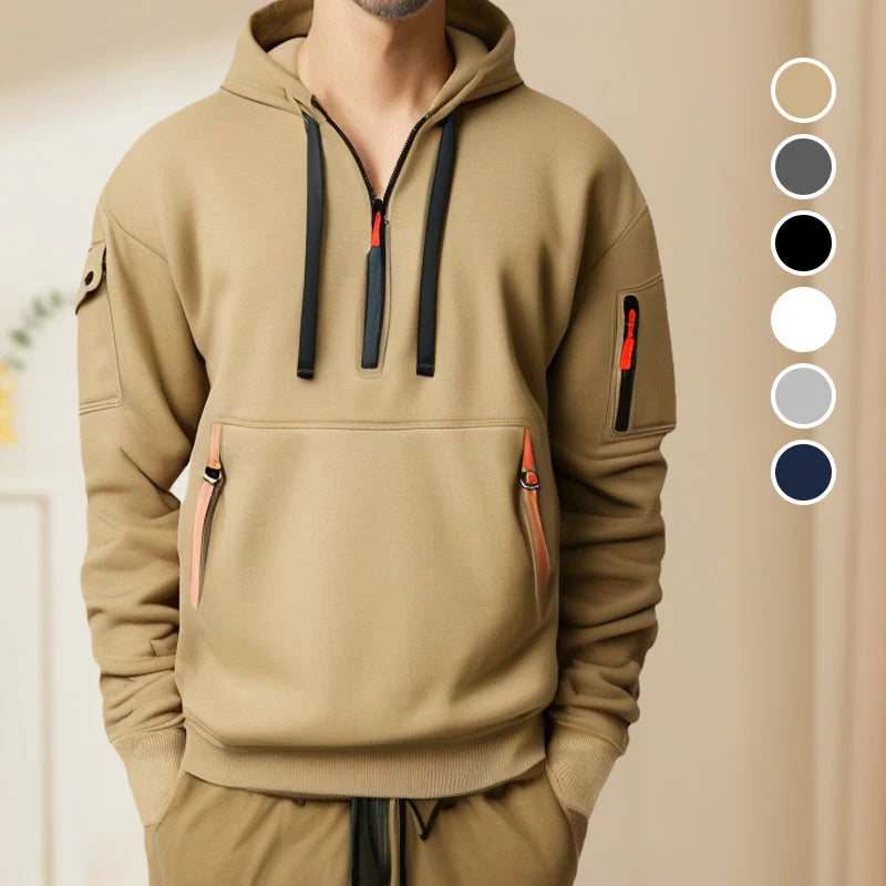 Men's Half Zip Hooded Sweatshirt