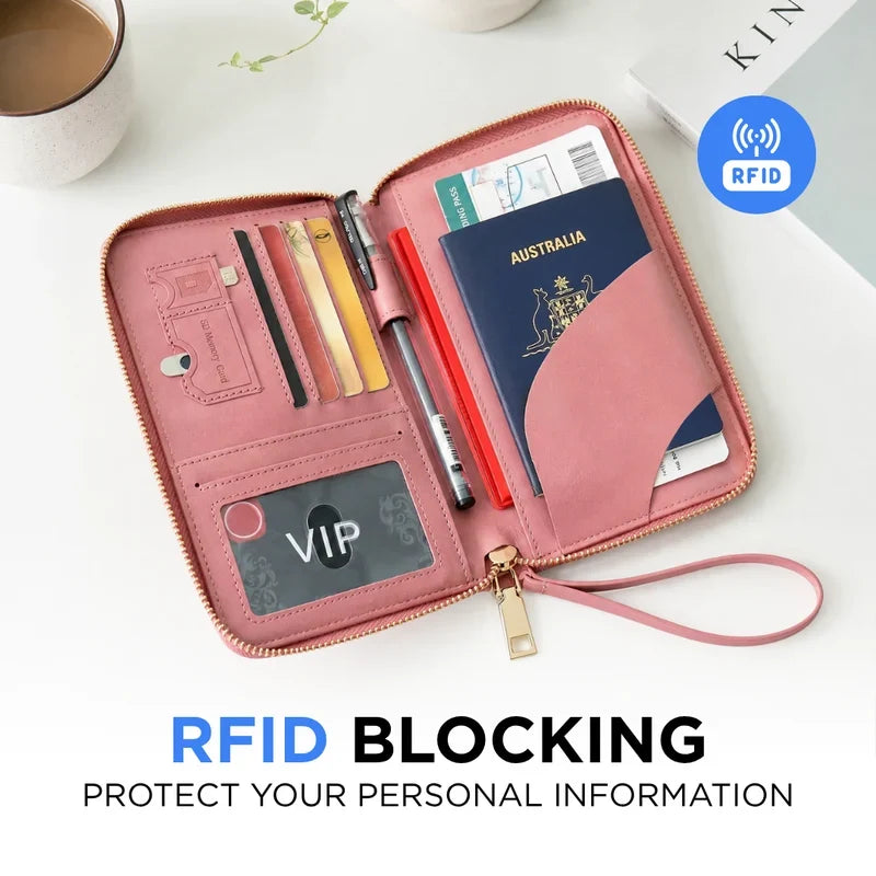 Multi Compartment Travel Passport Wallet