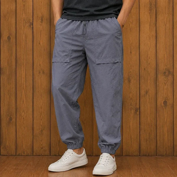 Men's Textured Drawstring Jogger Trousers
