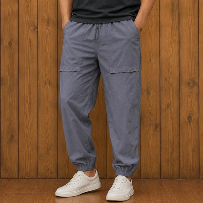 Men's Textured Drawstring Jogger Trousers