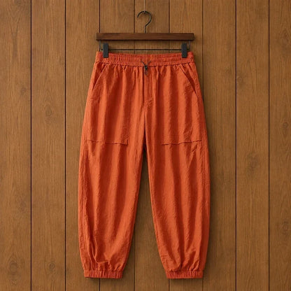 Men's Textured Drawstring Jogger Trousers