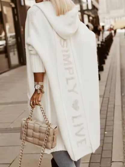 Women's Long Hooded Knit Cardigan