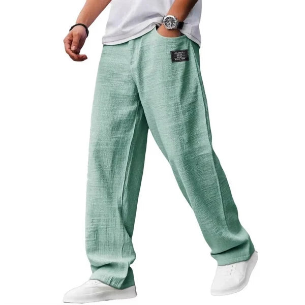 Men's Relaxed Cotton-Linen Trousers