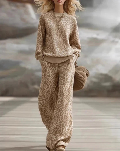 Women’s Leopard Print Knit Co Ord Set
