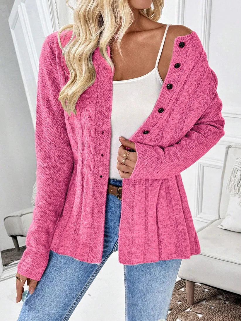Women's Cable Knit Cinched Cardigan