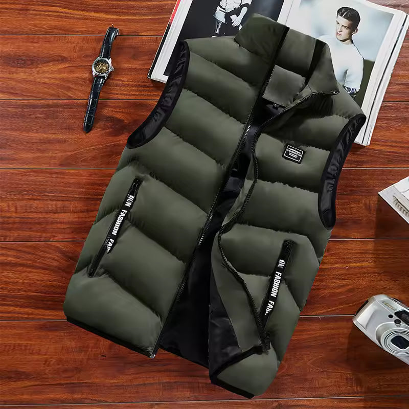 Men's Padded Stand Collar Gilet