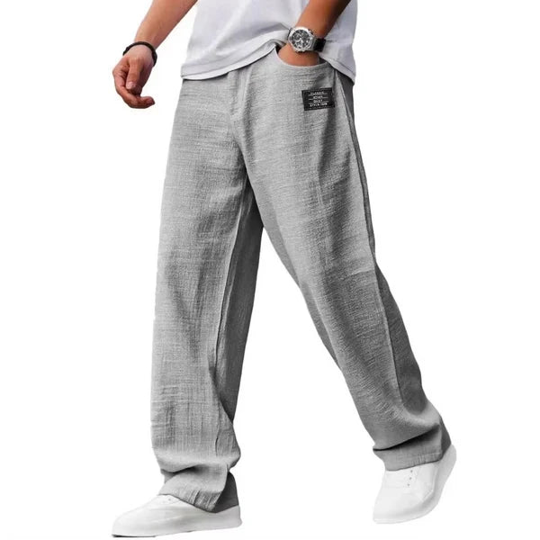 Men's Relaxed Cotton-Linen Trousers