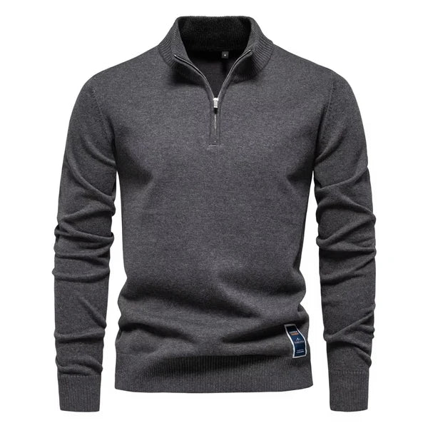 Men's Classic Cotton Quarter-Zip Jumper