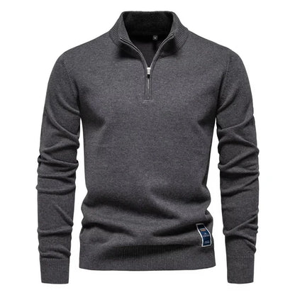 Men's Classic Cotton Quarter-Zip Jumper
