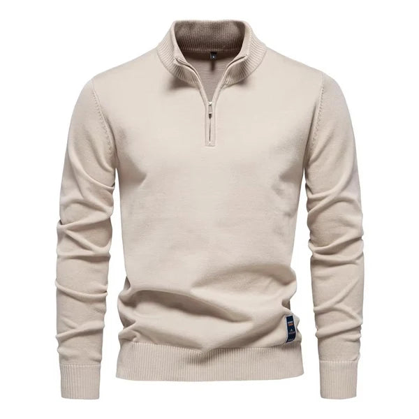 Men's Classic Cotton Quarter-Zip Jumper