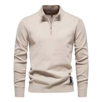 Men's Classic Cotton Quarter-Zip Jumper