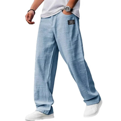 Men's Relaxed Cotton-Linen Trousers