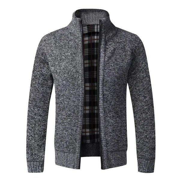 Men's Textured Knit Full-Zip Cardigan