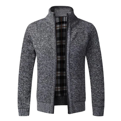 Men's Textured Knit Full-Zip Cardigan