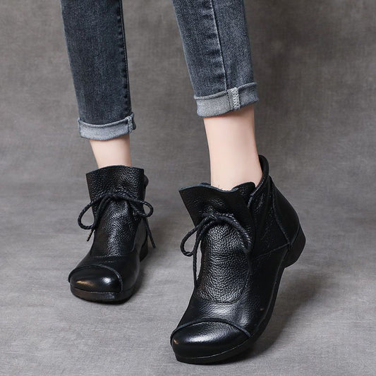 Women's Textured Wedge Lace-Up Ankle Boots