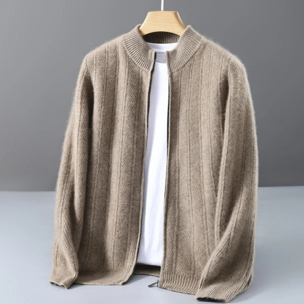 Men's Textured Full-Zip Knit Cardigan