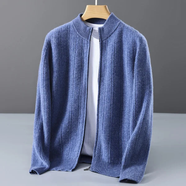 Men's Textured Full-Zip Knit Cardigan