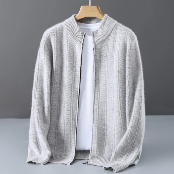 Men's Textured Full-Zip Knit Cardigan