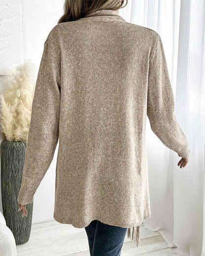 Women's Fringe Asymmetrical Knit Cardigan