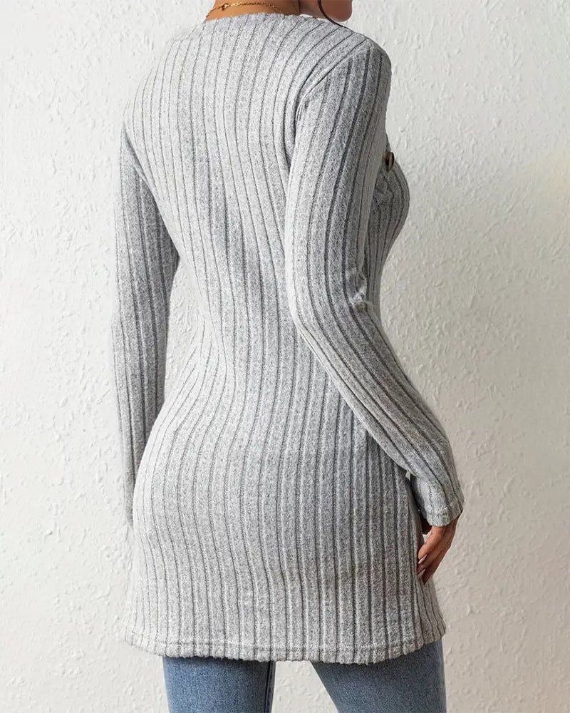 Women's Square Neck Asymmetrical Knit Top