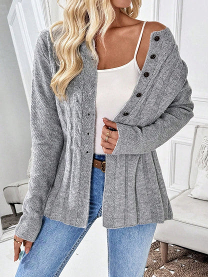 Women's Cable Knit Cinched Cardigan