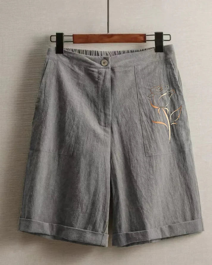 Women's High Waist Wide Leg Bermuda Shorts