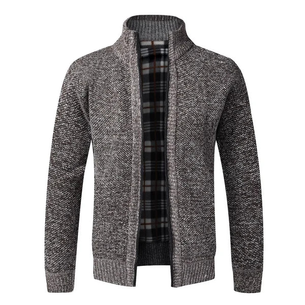 Men's Textured Knit Full-Zip Cardigan