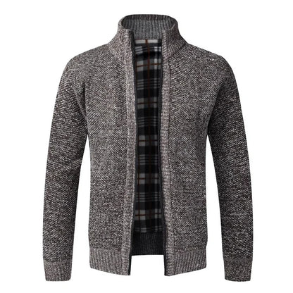 Men's Textured Knit Full-Zip Cardigan