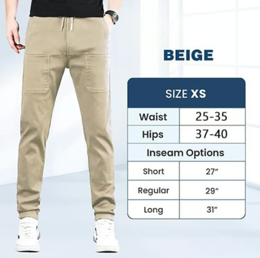Men’s Stretch Fibre Multi Pocket Cargo Trousers
