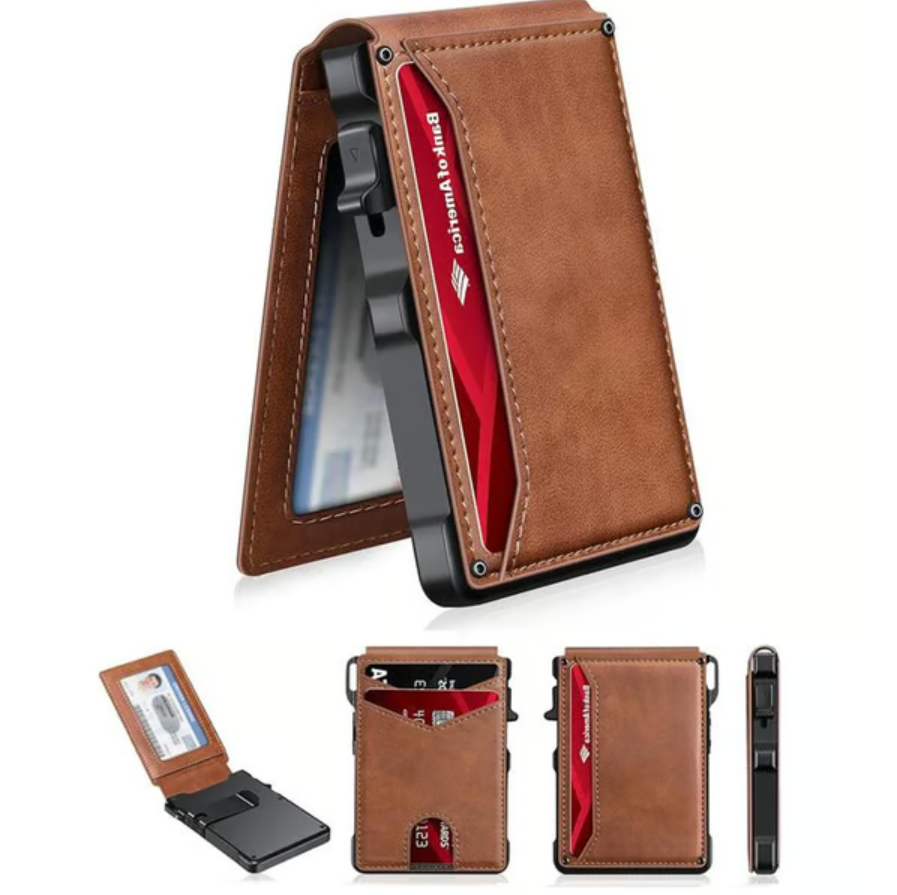 Men’s Aluminium Pop-Up RFID Blocking Slim Bifold Wallet