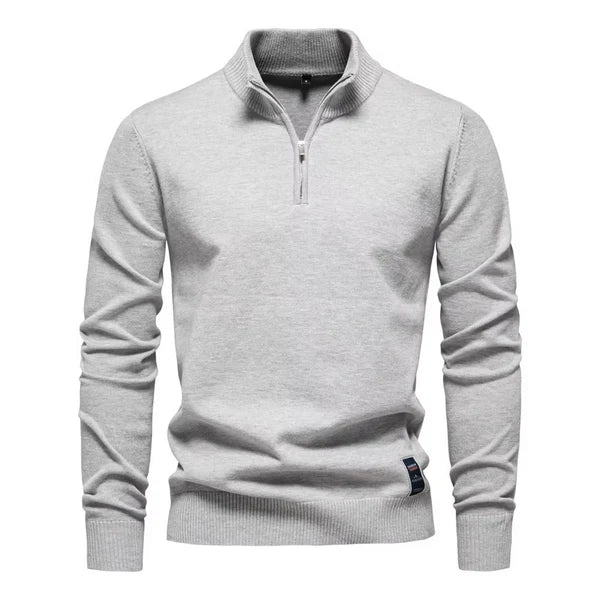 Men's Classic Cotton Quarter-Zip Jumper