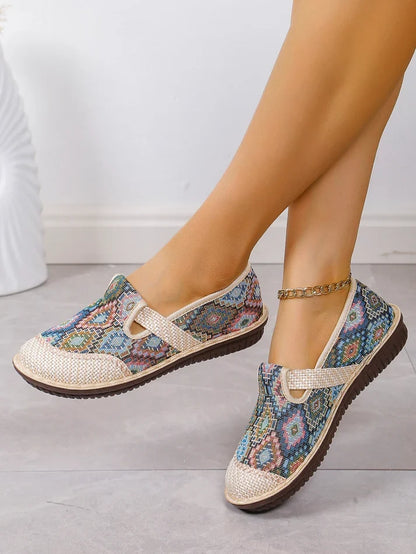 Women's Patterned Slip On Walking Trainers