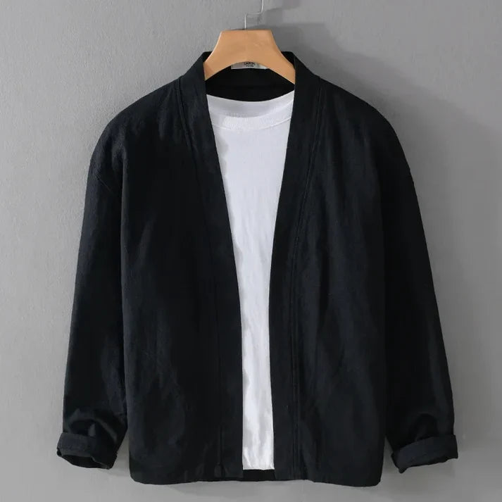 Men's Relaxed Open Front Kimono Jacket