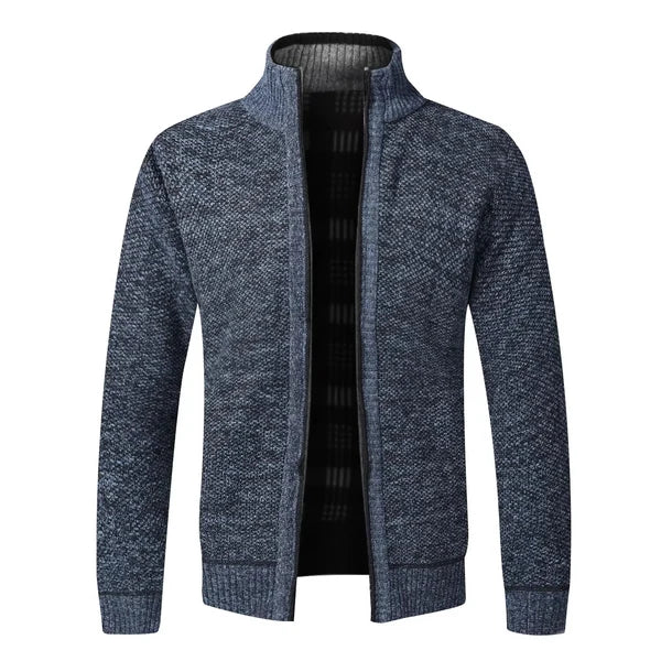 Men's Textured Knit Full-Zip Cardigan