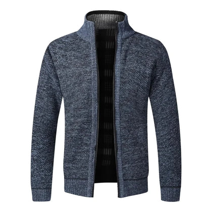 Men's Textured Knit Full-Zip Cardigan