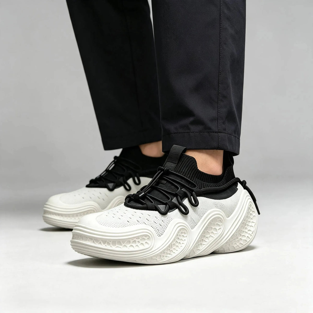 Men's Knit Lace Up Casual Trainers