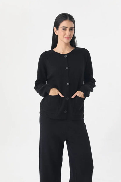 Women's Elegant Ribbed Knit Cardigan & Wide-Leg Trouser Set