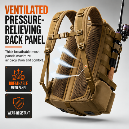 Men's Multi-Compartment Fishing Backpack