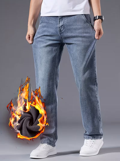 Men's Fleece-Lined Straight-Leg Jeans