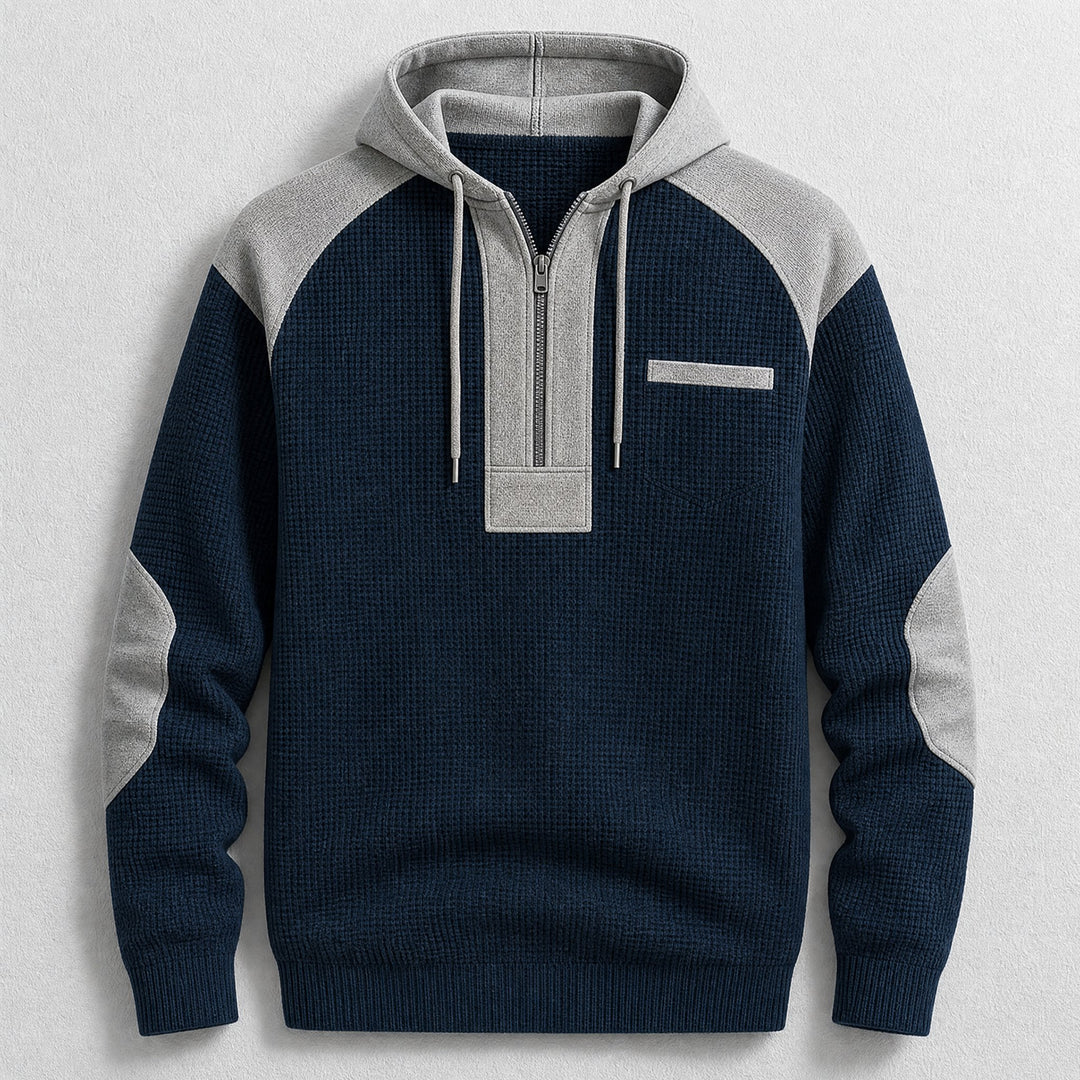 Men's Waffle Knit Half-Zip Hoodie