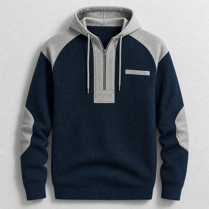Men's Waffle Knit Half-Zip Hoodie