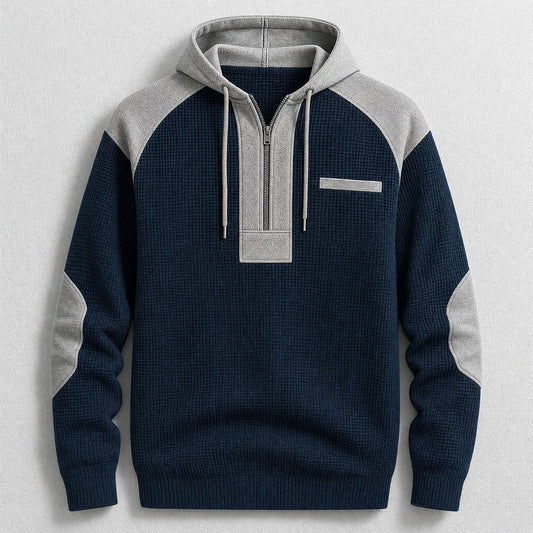 Men's Waffle Knit Half-Zip Hoodie
