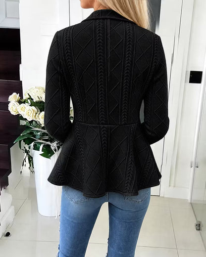 Women's Textured Double-Breasted Knit Jacket