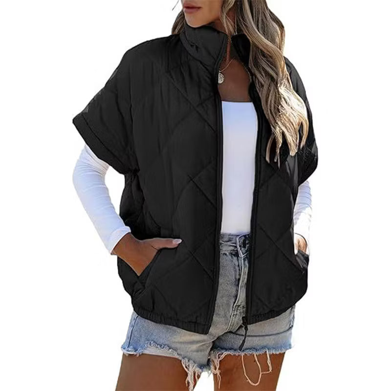 Women's Quilted Short Sleeve Padded Jacket