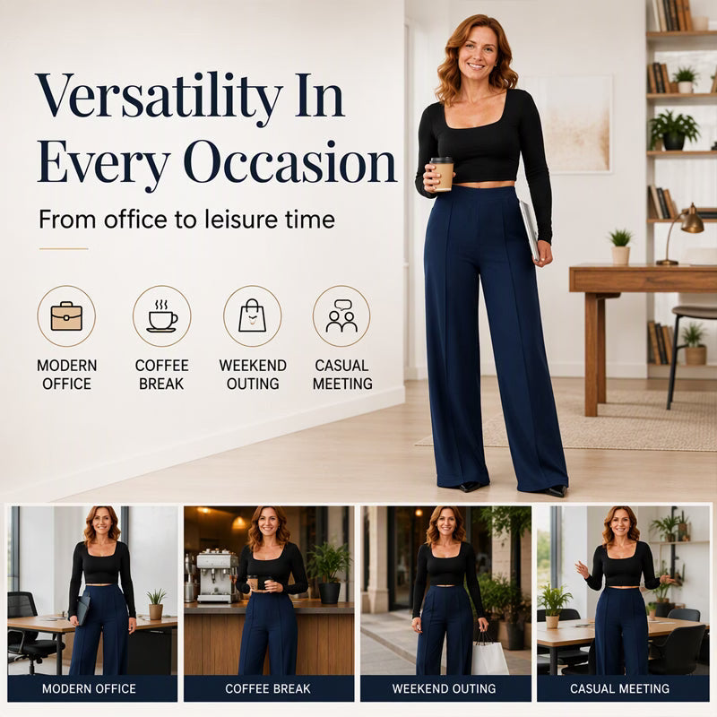 Women's High-Waisted Wide-Leg Trousers