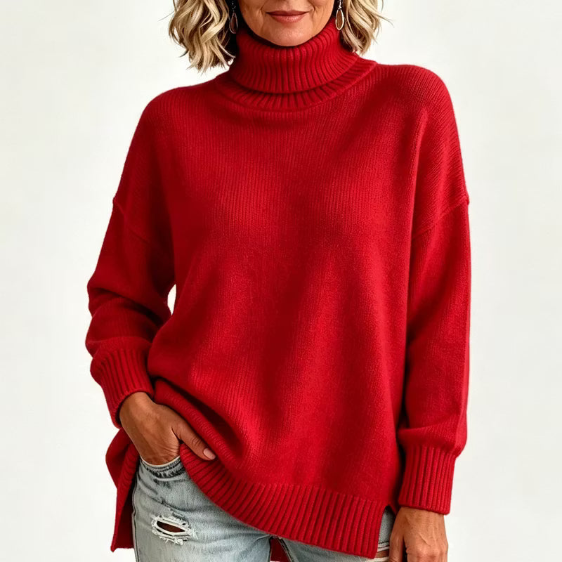 Women's Relaxed Roll Neck Knit Jumper